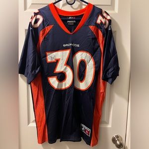 Logo athletic. Men’s size large. Denver Broncos Terrell Davis jersey.
